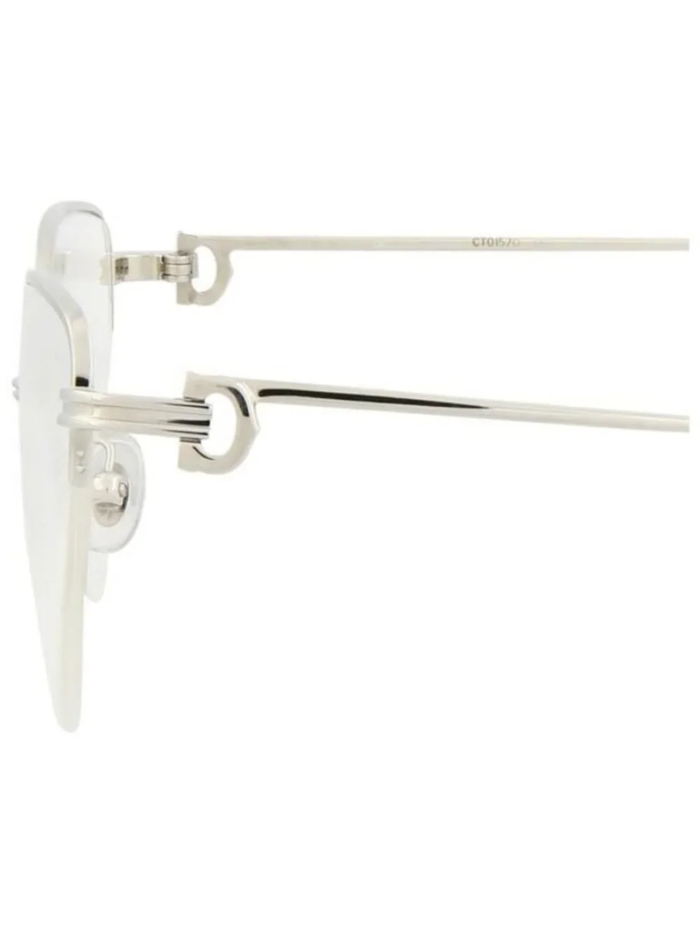 New Cartier Womens Cat Eye Silver Silver Transparent Fashion Designer Eyeglasses